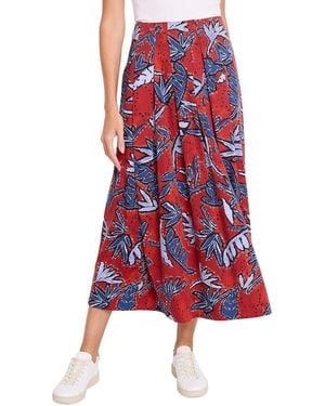 NIC+ZOE Autumn Leaves Skirt - Red