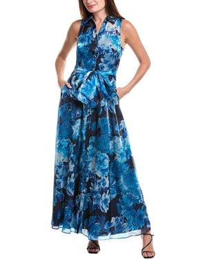Julia Jordan Organza Shirt Gown - Blue