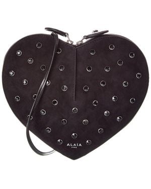 Alaïa Alaïa Le Coeur Suede Crossbody - Black