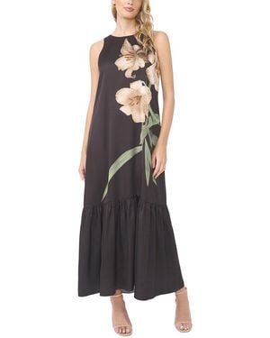 Vince Camuto High Neck Drop Waist Tiered Maxi Dress - Black