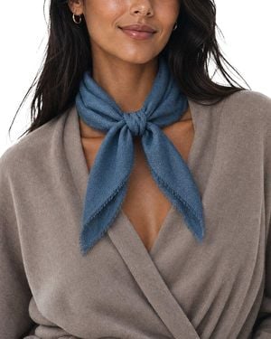 Blue Pacific Solid Cashmere-Blend Neckerchief - Blue