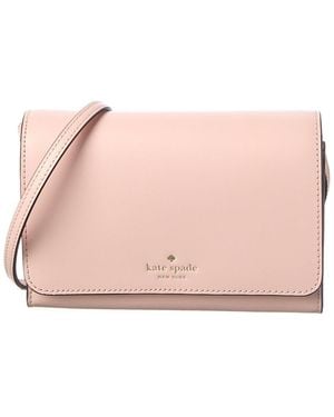 Kate Spade Kerri Small Smooth Leather Flap Wallet On String - Pink