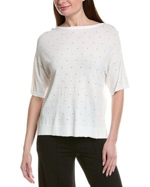 Joseph Ribkoff Crystal-Embellished Top - White
