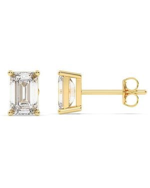 Lab Grown Diamonds 14K 4.00 Ct. Tw. Lab-Grown Diamond Emerald Cut Stud Earring - Metallic