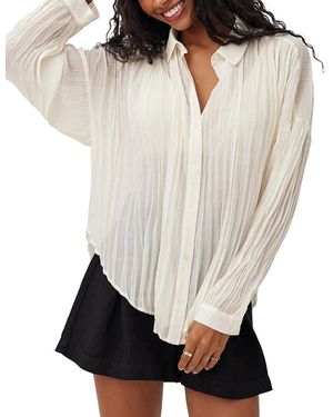 Bella Dahl Flowy Pleated Shirt - White