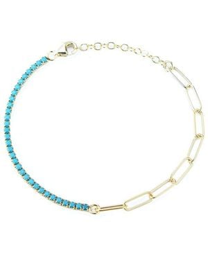 Sphera Milano 14K Over Cz Paperclip X Tennis Bracelet - White