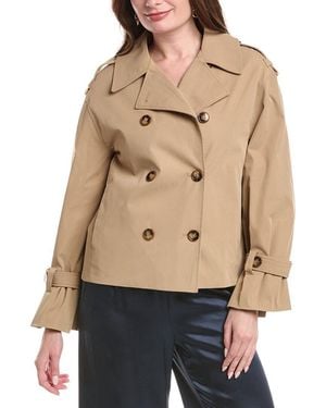 NVLT Cropped Double-Breasted Coat - Natural