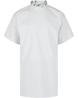 Balenciaga Oversized Distressed Pierced T-Shirt - White