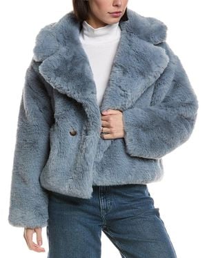 Noize Short Faux-Fur Coat - Blue