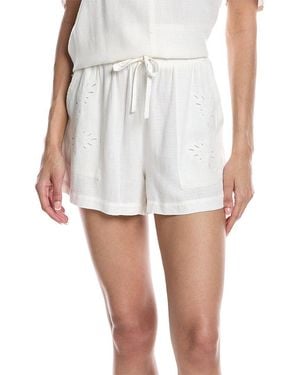 Splendid Cayden Embroidered Linen-Blend Short - White