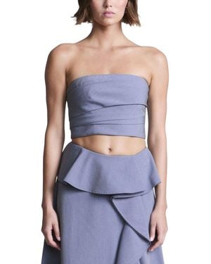 BCBGMAXAZRIA Solid Suiting Fabric Bustier - Blue