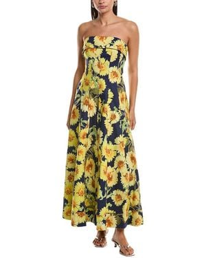 MILLY Palmer Sunflower Poplin Dress - Yellow