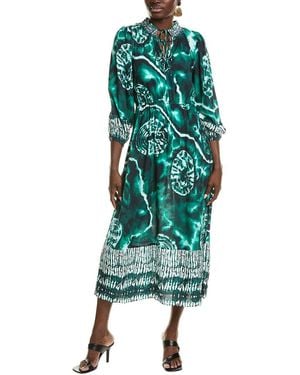 Garrie B Smocked Maxi Dress - Green