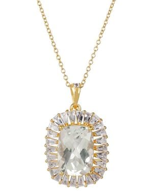 TIRAMISU Gold Over Silver 9.75 Ct. Tw. White Topaz Pendant - Metallic