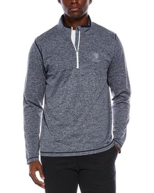 Ben Sherman Seamless Knit 1/4-Zip Pullover - Blue