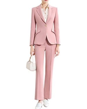 Bossy Chic Blazer & Pant Set - Pink
