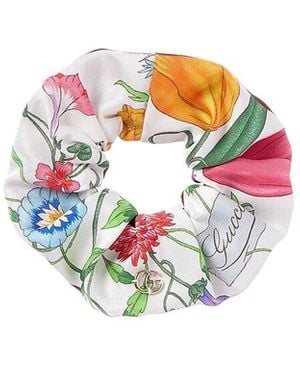 Gucci Twill Silk Scrunchie - White