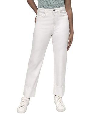 DKNY High Rise Ecru Relaxed Straight Jean - White