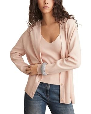 Reiss Lucy Wool-Blend Cardigan - Pink