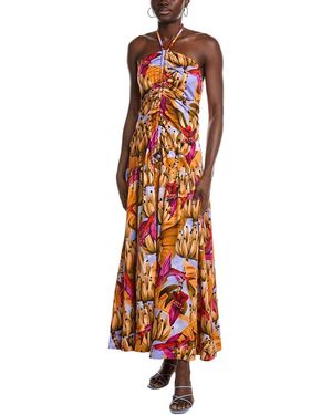 FARM Rio Banana Forest Lilac Maxi Dress - Yellow