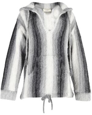 Celine Baja Striped Hoodie (Authentic Pre-Loved) - Grey