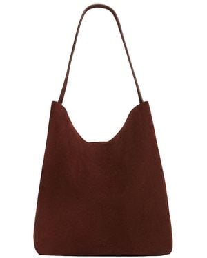 Mansur Gavriel Maxi Suede Everyday Bag - Brown