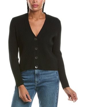 N.Peal Cashmere Wide 100% Cashmere Crop Cardigan - Black