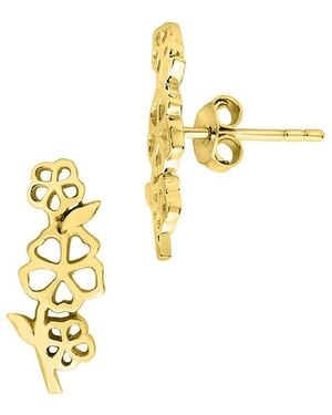 Sterling Forever 14K Plated Birth Flower Stud Earrings - Metallic