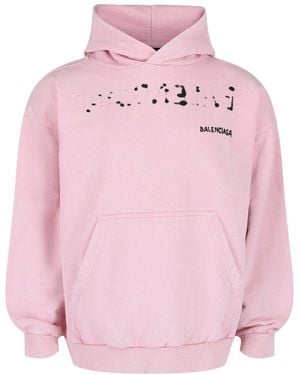 Balenciaga Hand Drawn Logo Hoodie - Pink