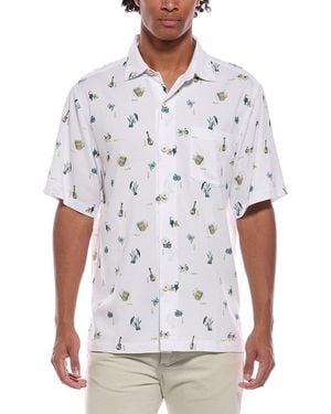 Tommy Bahama Coastal Ease Petite Tropics Islandzone Camp Shirt - White