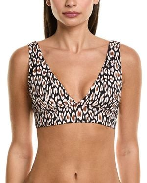 Tommy Bahama Palm Modern Safari Cat V-Neck Bikini Top - Black