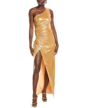 BCBGMAXAZRIA One-Shoulder Maxi Dress - Metallic