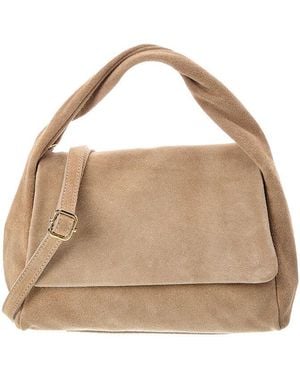 Italian Leather Pauline Leather Top Handle Bag - Natural