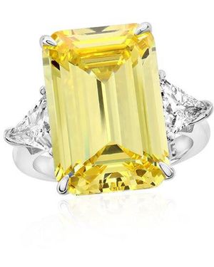 Suzy Levian CZ Jewelry Suzy Levian Gala Collection Cz Cocktail Ring - Yellow