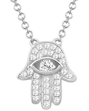 Sabrina Designs 14K 0.11 Ct. Tw. Diamond Hamsa Necklace - White