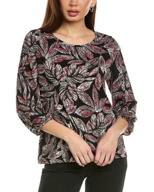 Jones New York Puff Cuff Top - Black