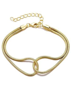 Adornia 14K Plated Interlocking Rope Chain Bracelet - Metallic