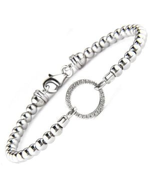 Diamond Select Cuts Silver 0.08 Ct. Tw. Diamond Bangle Bracelet - White