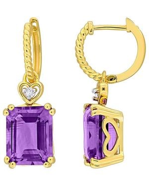 Rina Limor 6.48 Ct. Tw. Amethyst, Topaz Heart Earrings - Multicolour