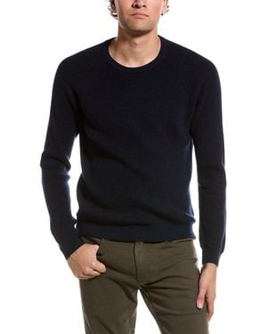 Amicale Cashmere Plaited Rib Raglan Cashmere Crewneck Jumper - Black