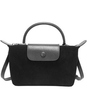Tiffany & Fred Paris Tiffany And Fred Paris Elegant Mini Suede Leather Satchel - Black