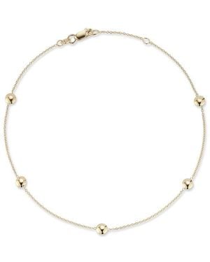Italian Gold 14k Button Station Anklet - Natural