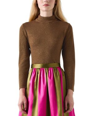 LK Bennett Sadie Knitted Silk Top - Red