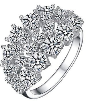 Genevive Jewelry Silver Cz Statement Ring - White