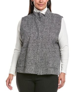 Eileen Fisher Plus Collar Vest - Grey