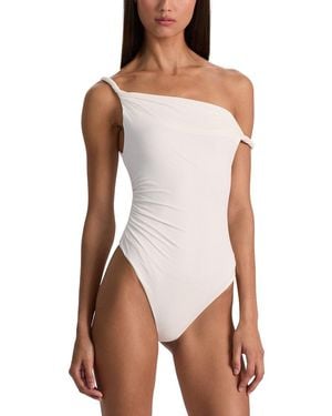 Alice + Olivia Bianca Twist Off Shoulder Bodysuit - White