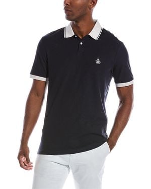 Original Penguin Floral Undercollar Polo Shirt - Black
