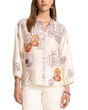 Johnny Was Rosabelia Silk-Blend Shirt - White