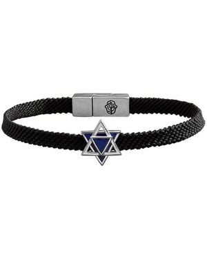 Karma and Luck Plated Lapis Magnetic Bracelet - Black