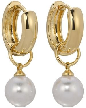 Eye Candy LA Glass Pearl Drop Earring - Metallic